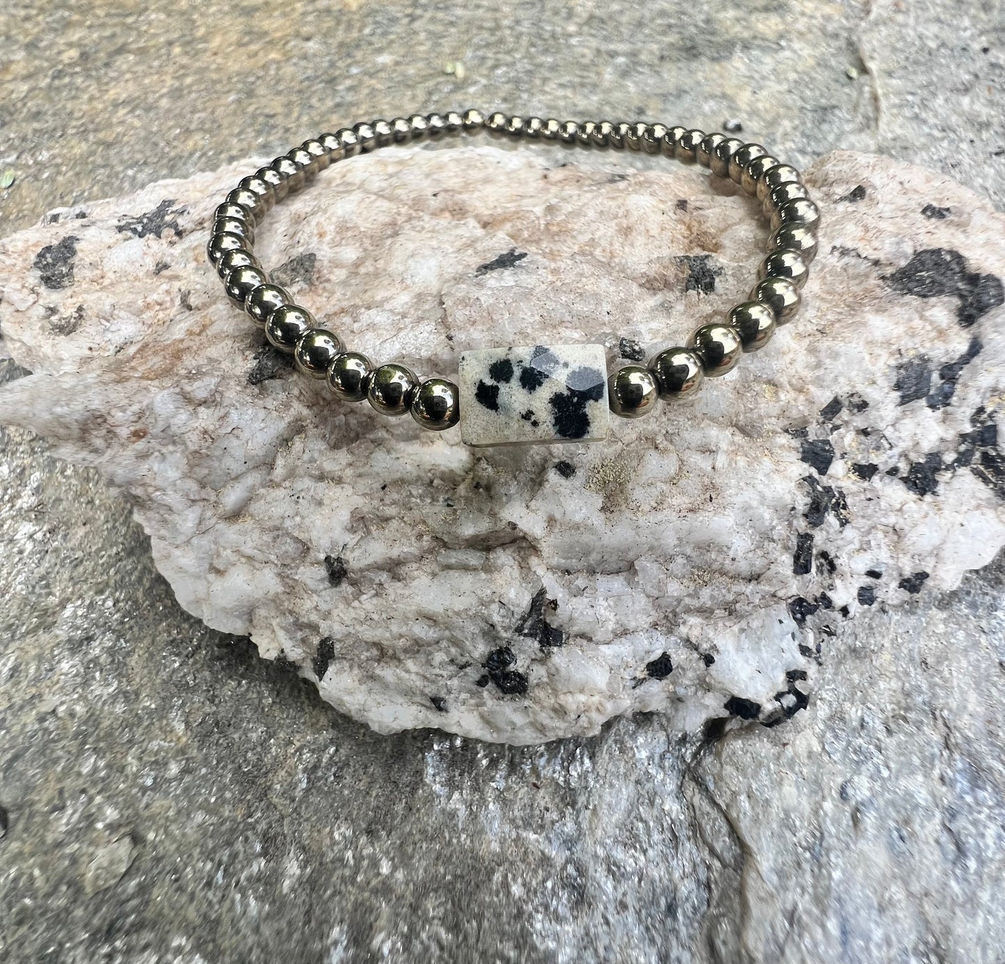 Mini Dalmatian Jasper Power Bracelet