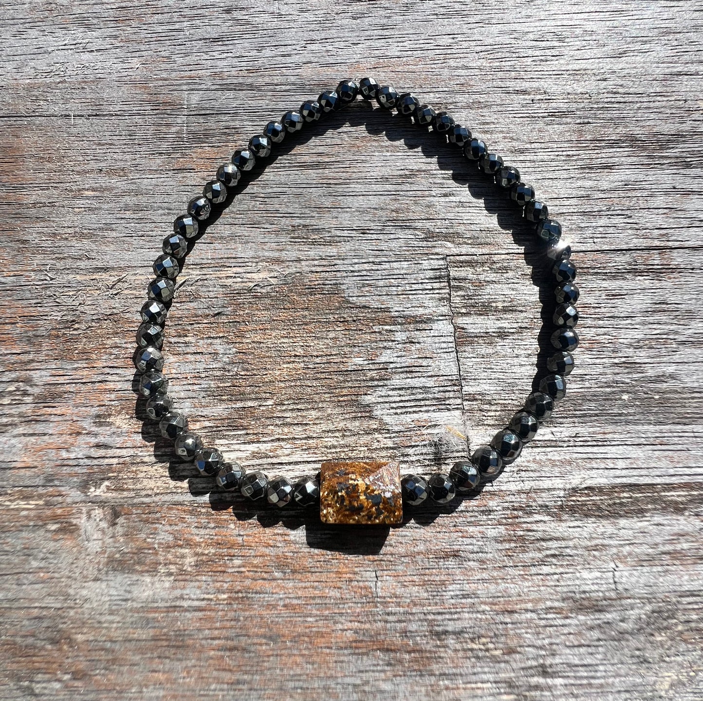 Mini Gunmetal Bronzite Power Bracelet