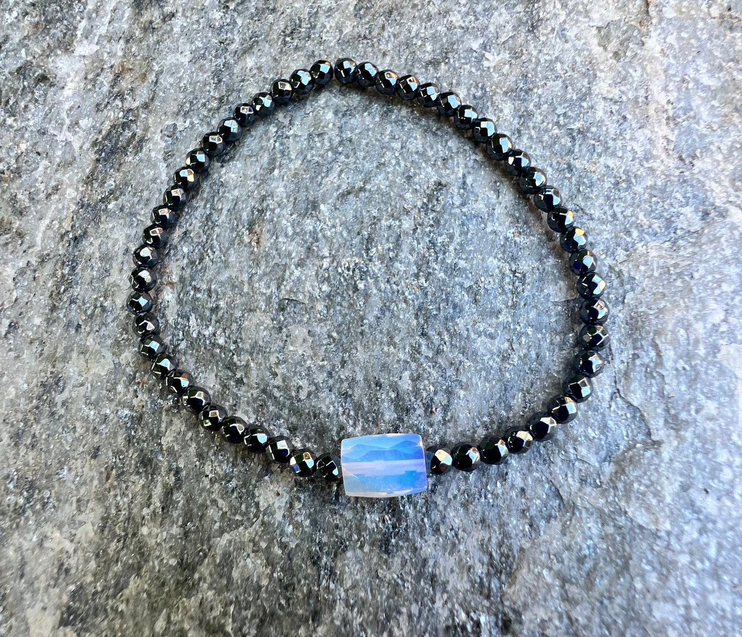 Mini Gunmetal Opalite Power Bracelet