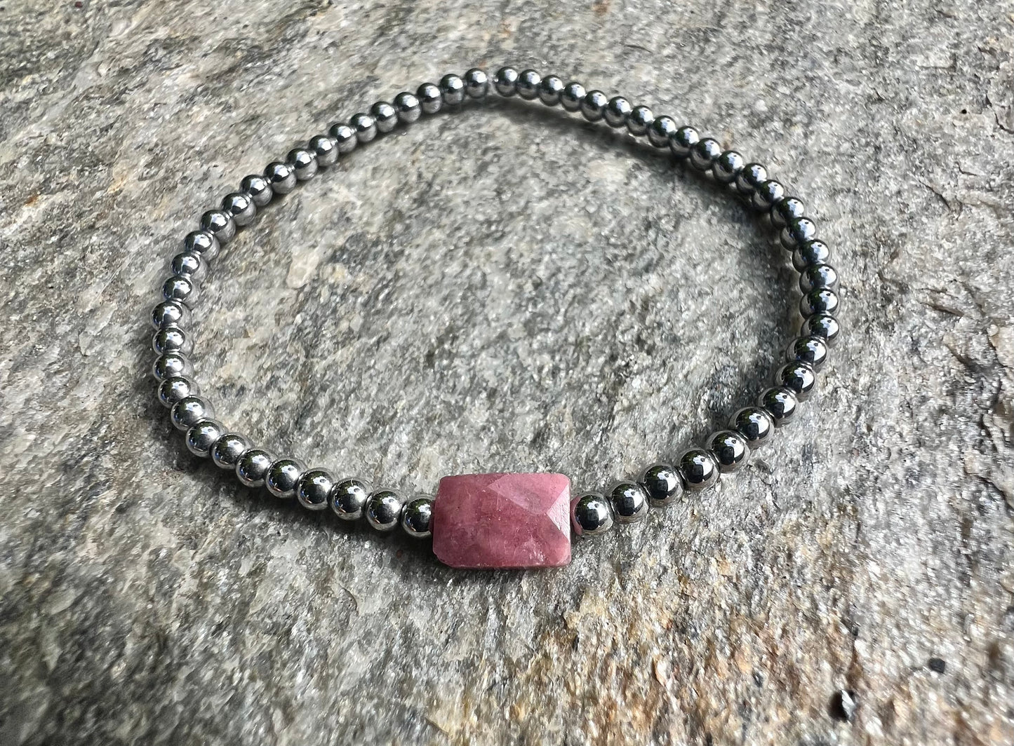 Mini Silver Rhodonite Power Bracelet