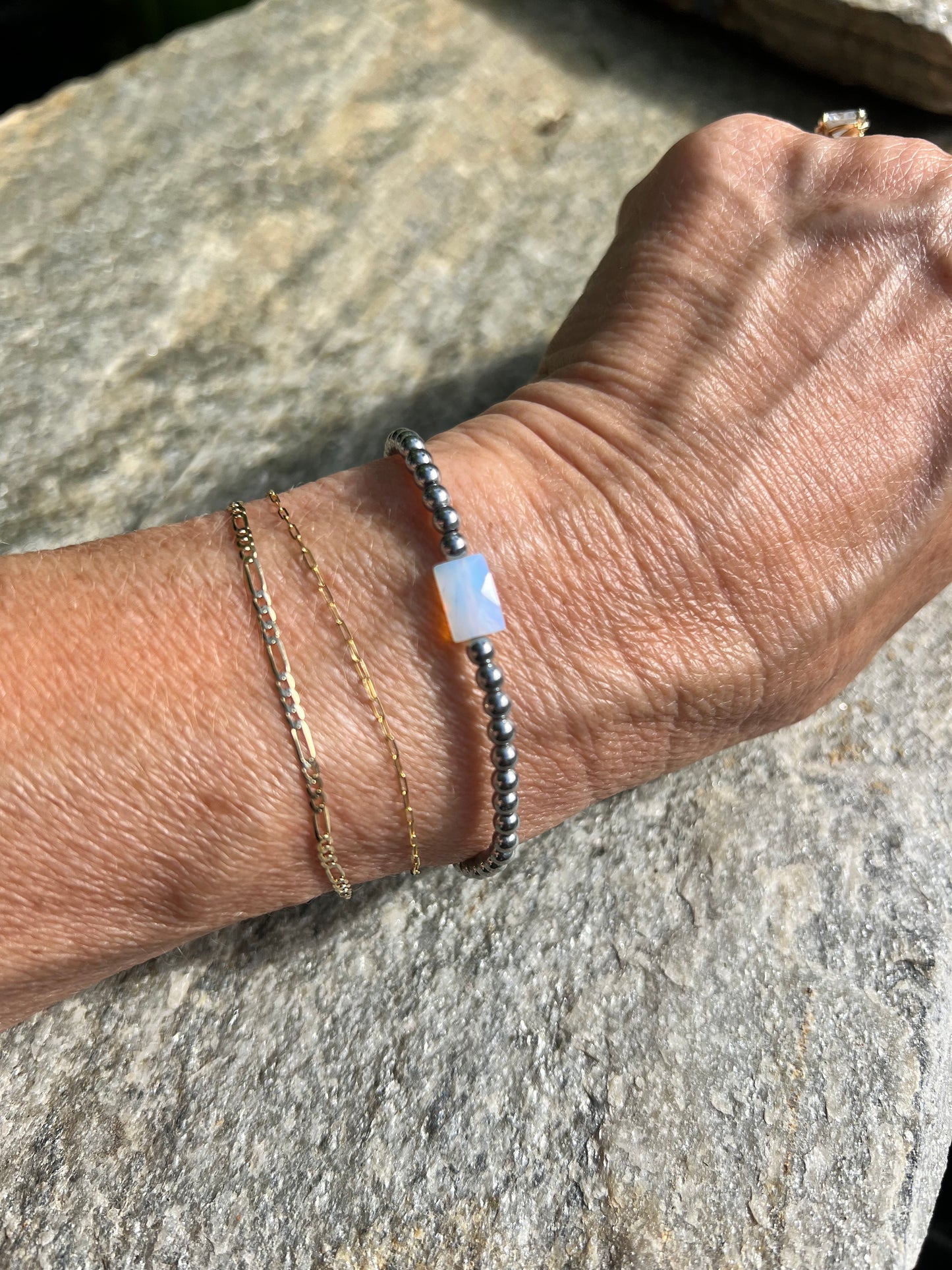 Mini Silver Opalite Power Bracelet