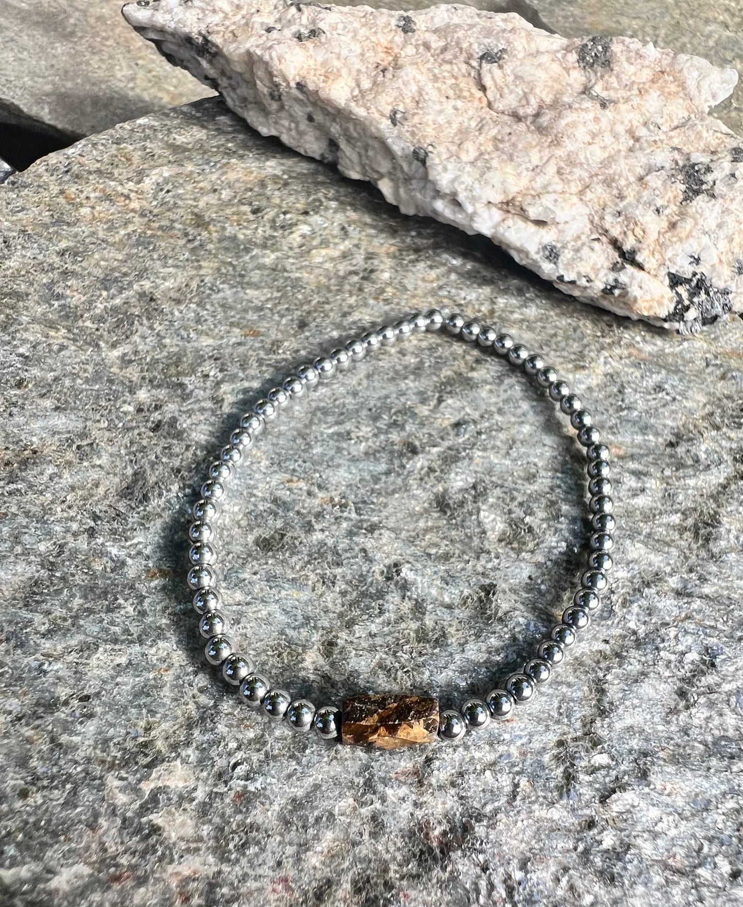 Mini Silver Bronzite Power Bracelet