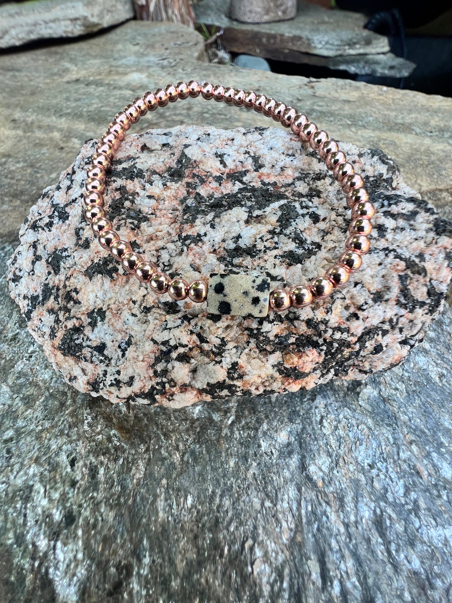 Mini Rose Dalmatian Jasper Power Bracelet