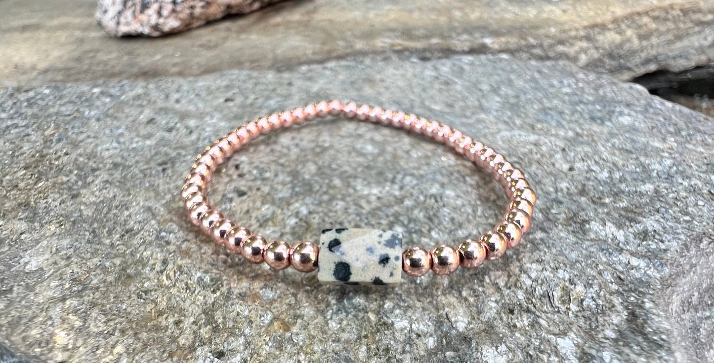 Mini Rose Dalmatian Jasper Power Bracelet