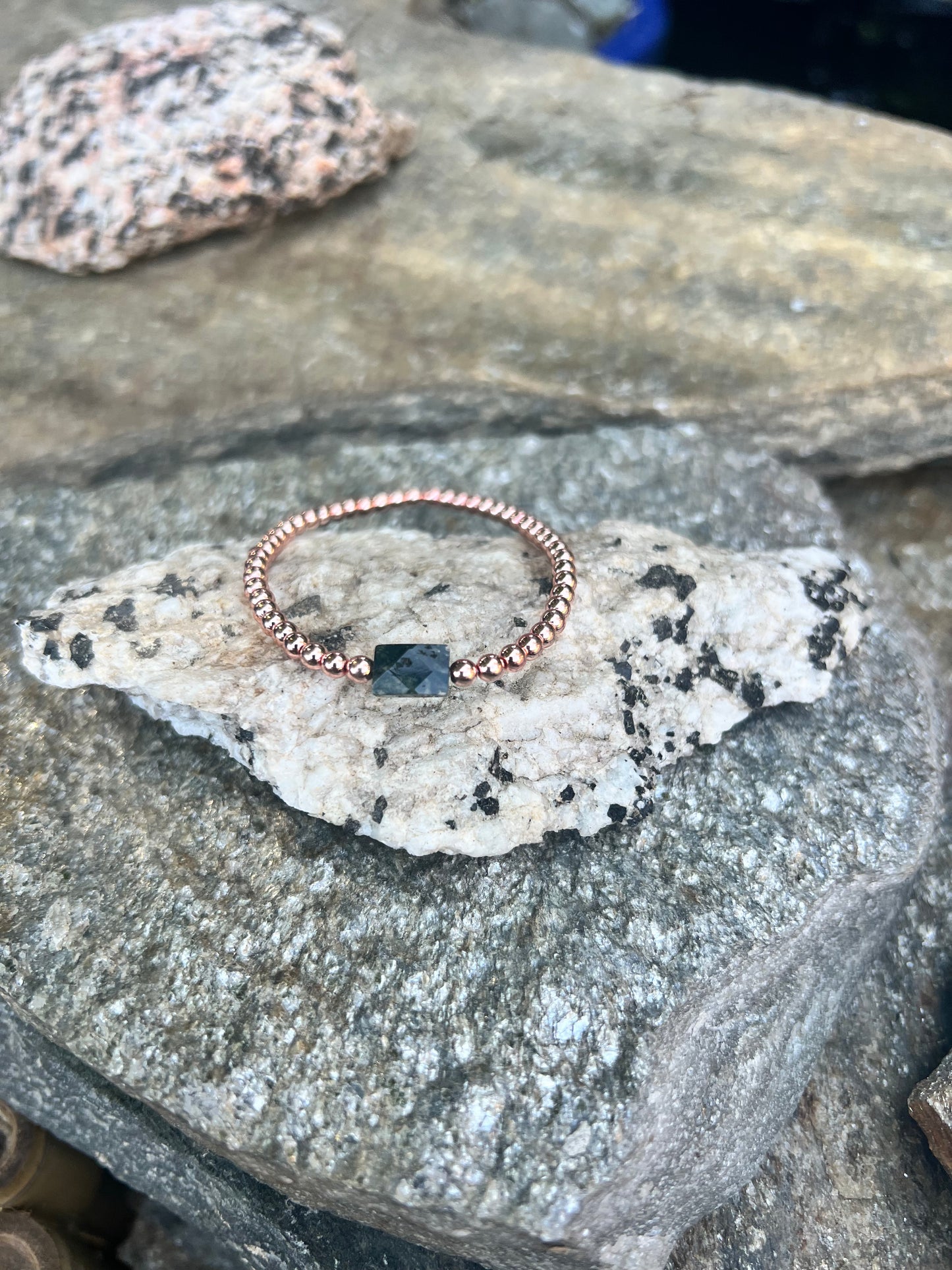Mini Rose Moss Agate Power Bracelet