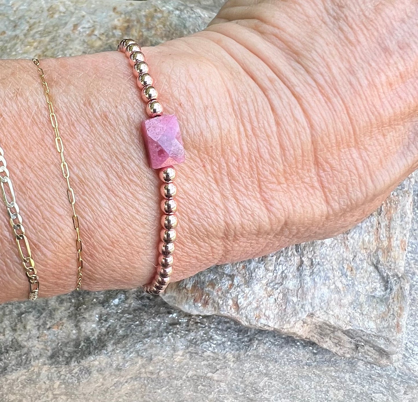 Mini Rose Rhodonite Power Bracelet