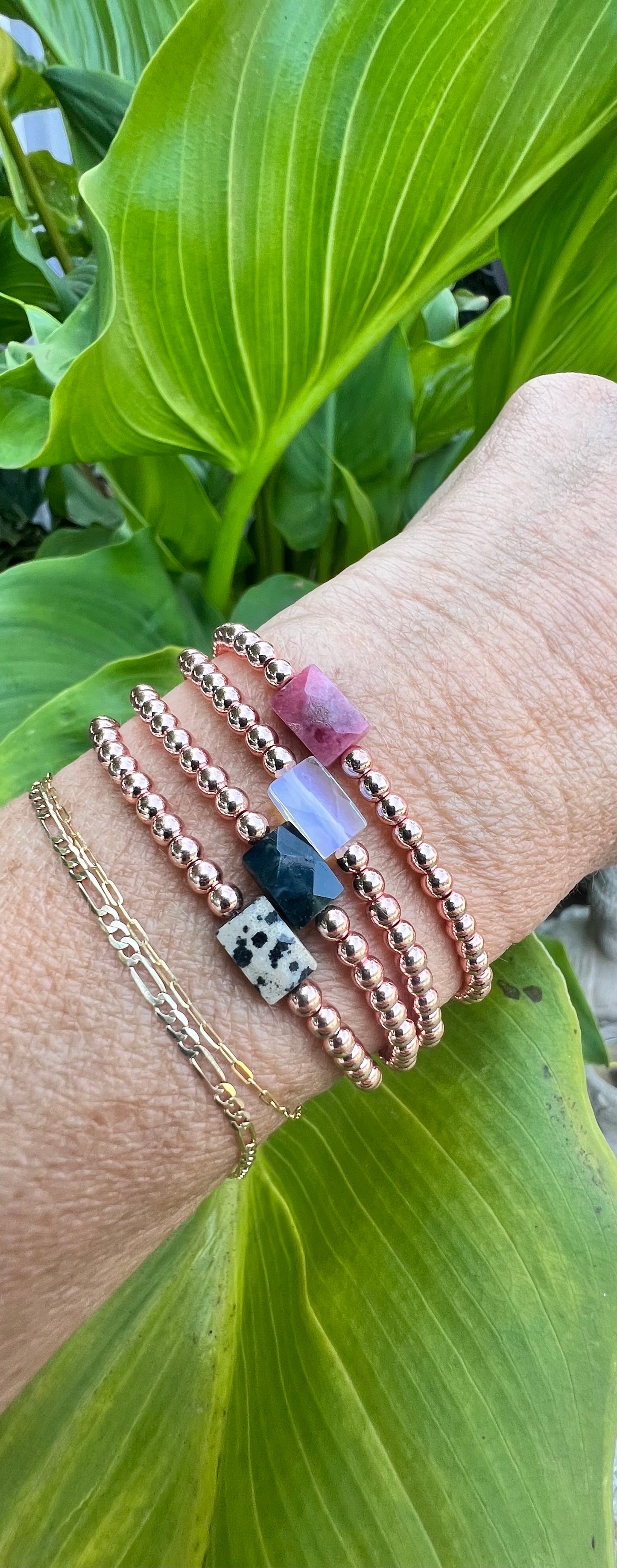 Mini Rose Dalmatian Jasper Power Bracelet