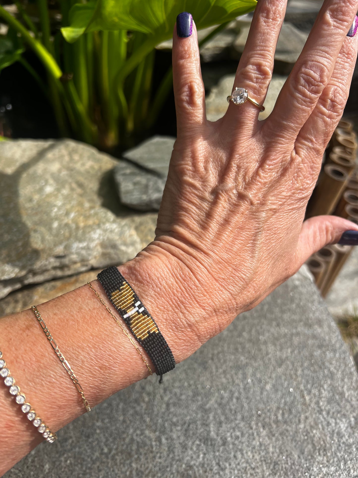 Butterfly Bracelet Black/Gold