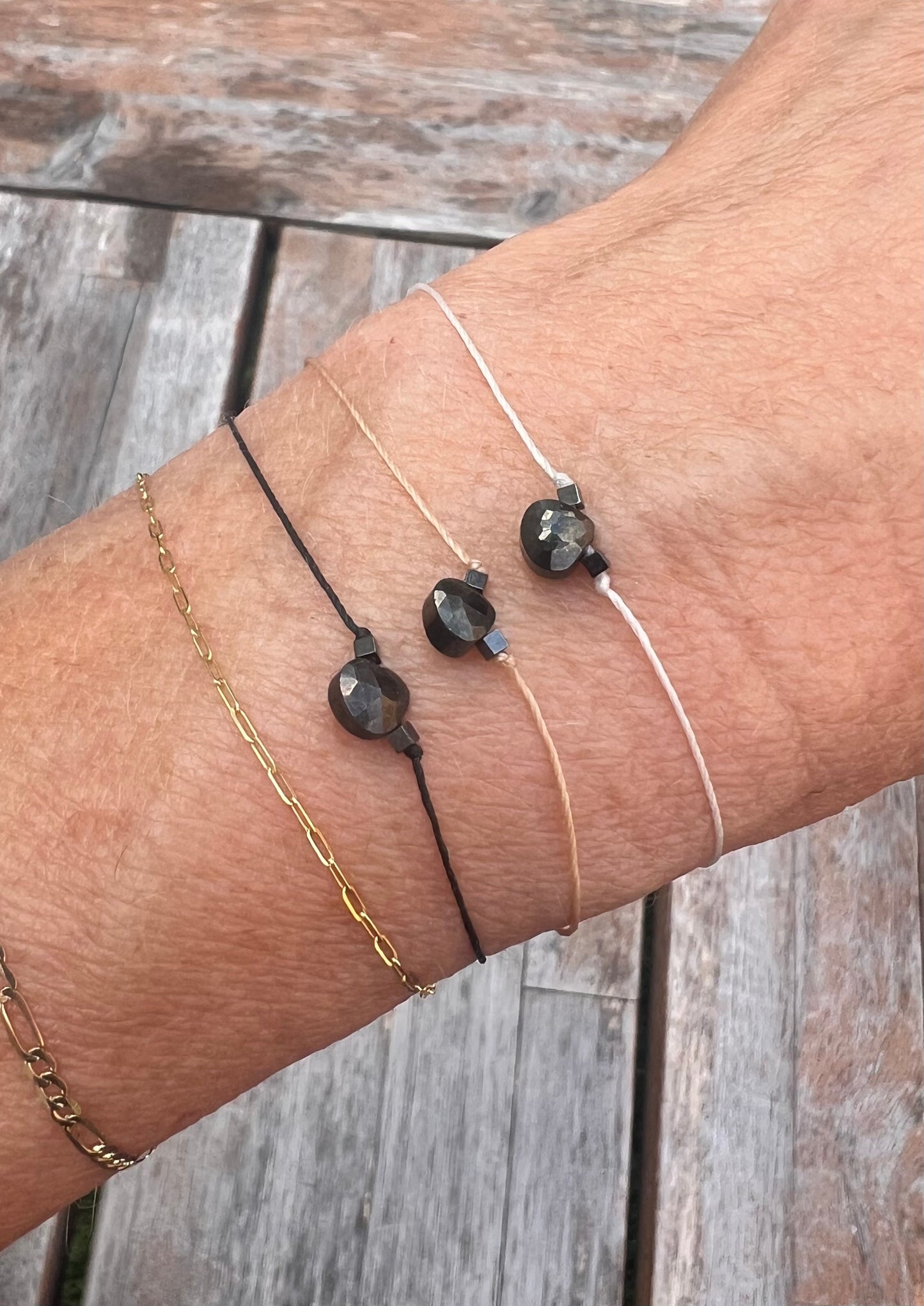 Mini Pyrite Adjustable Bracelet