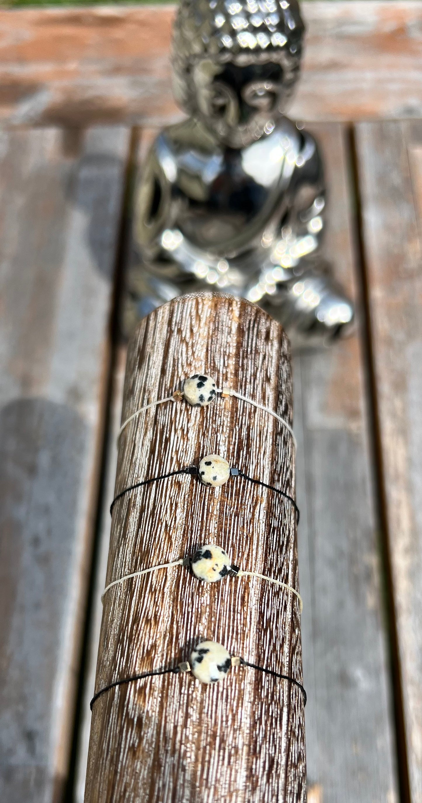 Dalmatian Jasper Adjustable Bracelet
