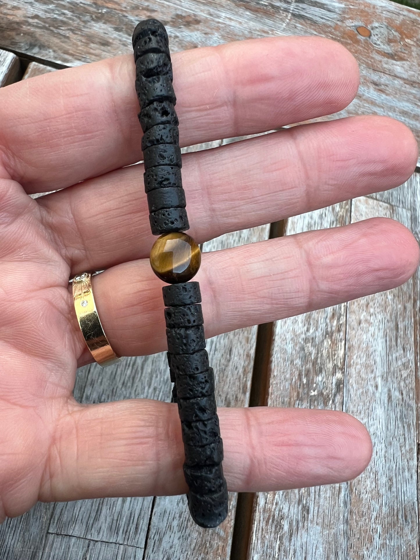 Lava and Tiger Eye Bracelet