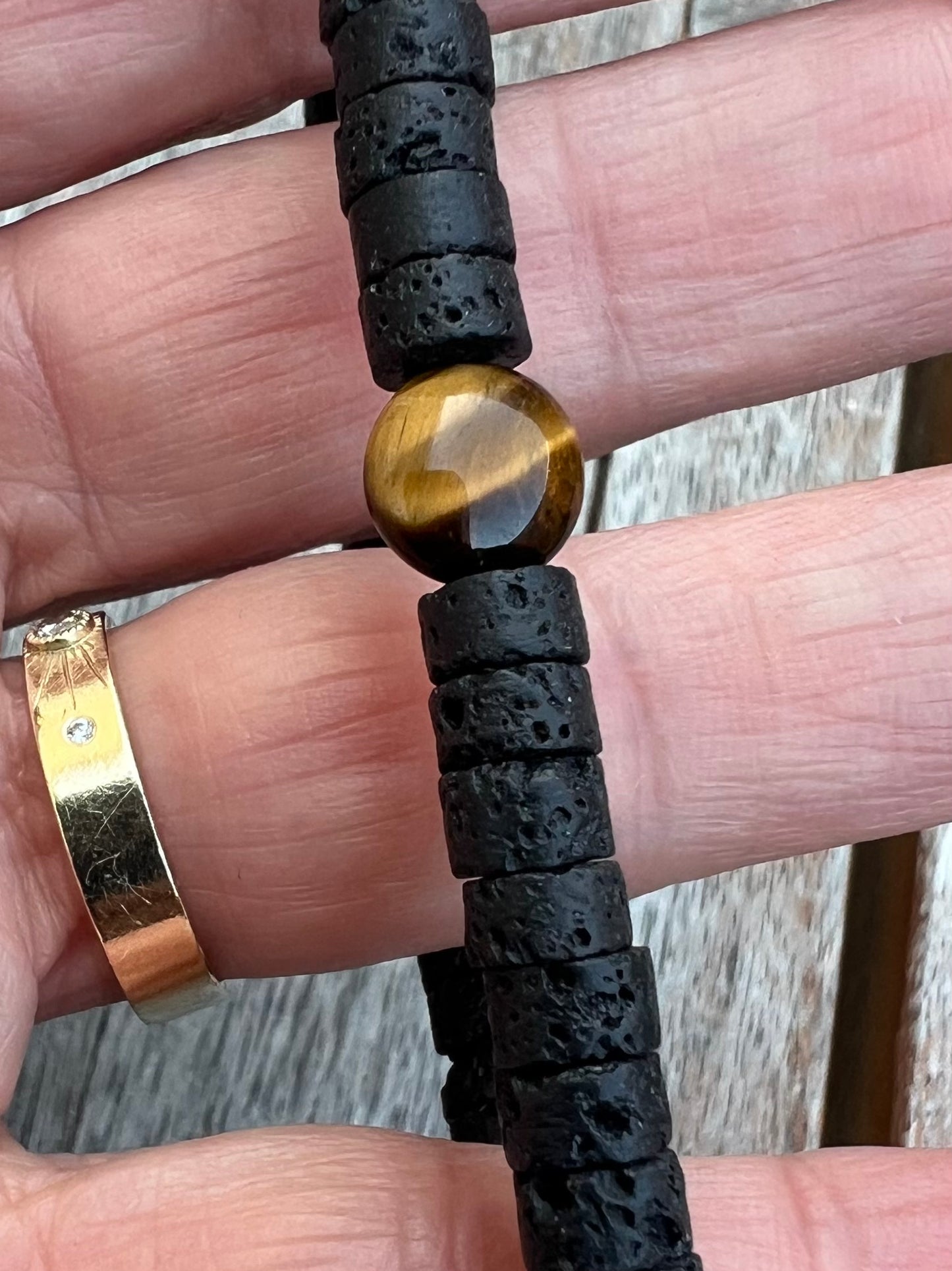 Lava and Tiger Eye Bracelet