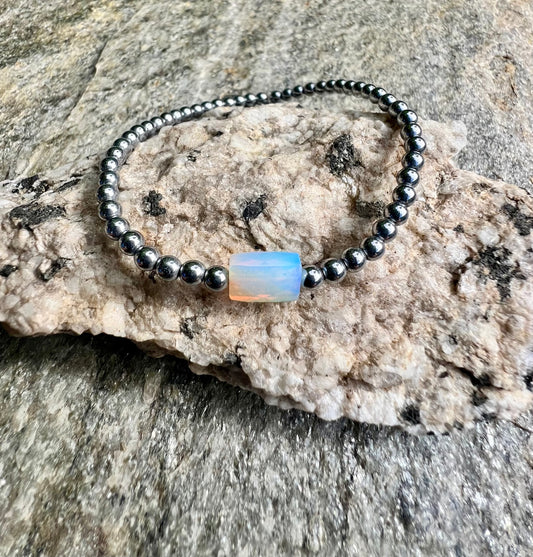 Mini Silver Opalite Power Bracelet