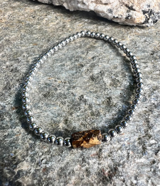 Mini Silver Bronzite Power Bracelet