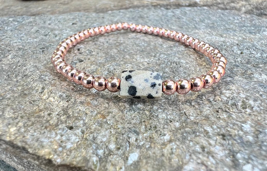 Mini Rose Dalmatian Jasper Power Bracelet