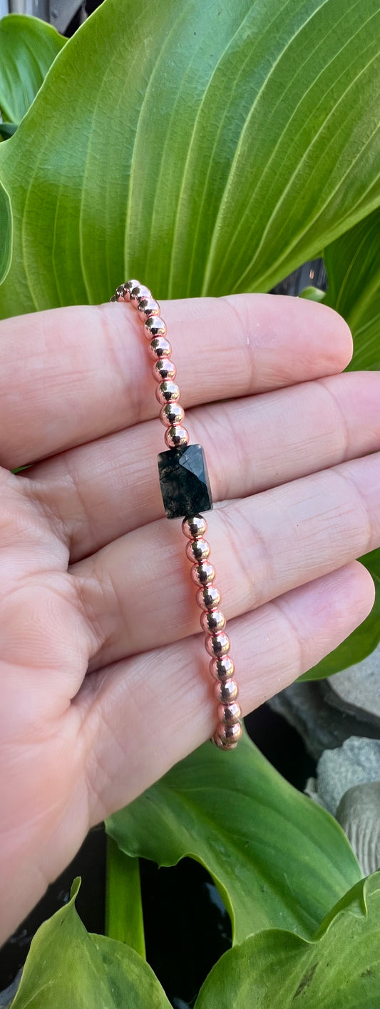 Mini Rose Moss Agate Power Bracelet