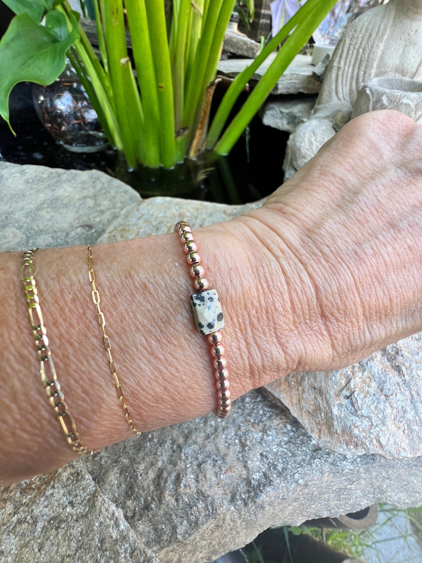 Mini Rose Dalmatian Jasper Power Bracelet
