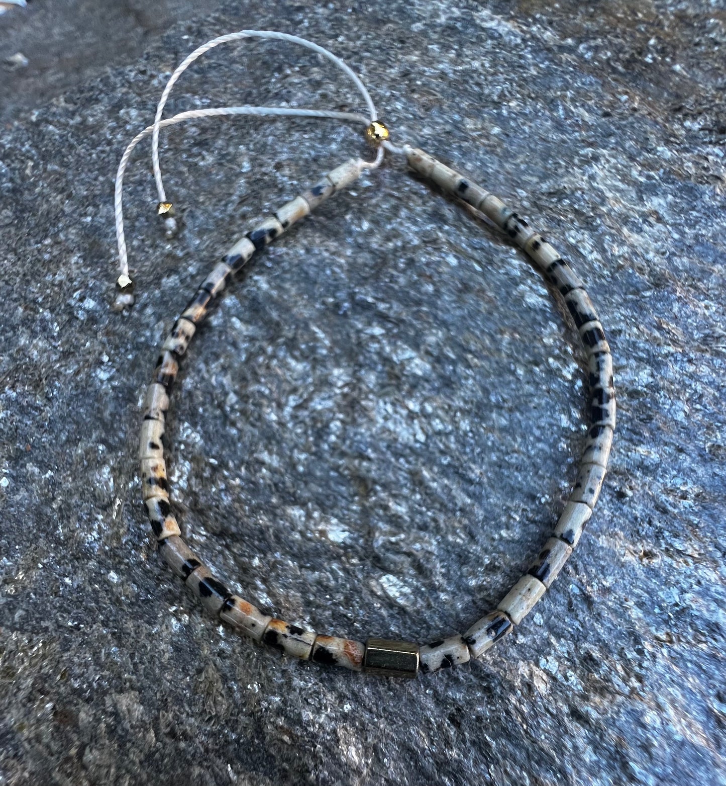 Dalmatian Jasper Bolo Bracelet