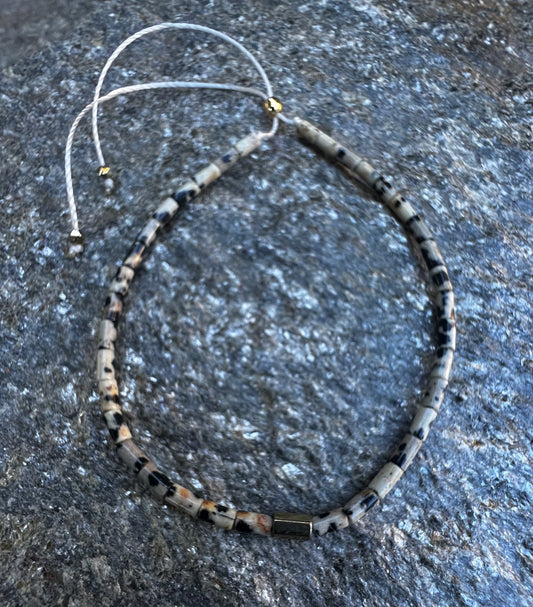Dalmatian Jasper Bolo Bracelet