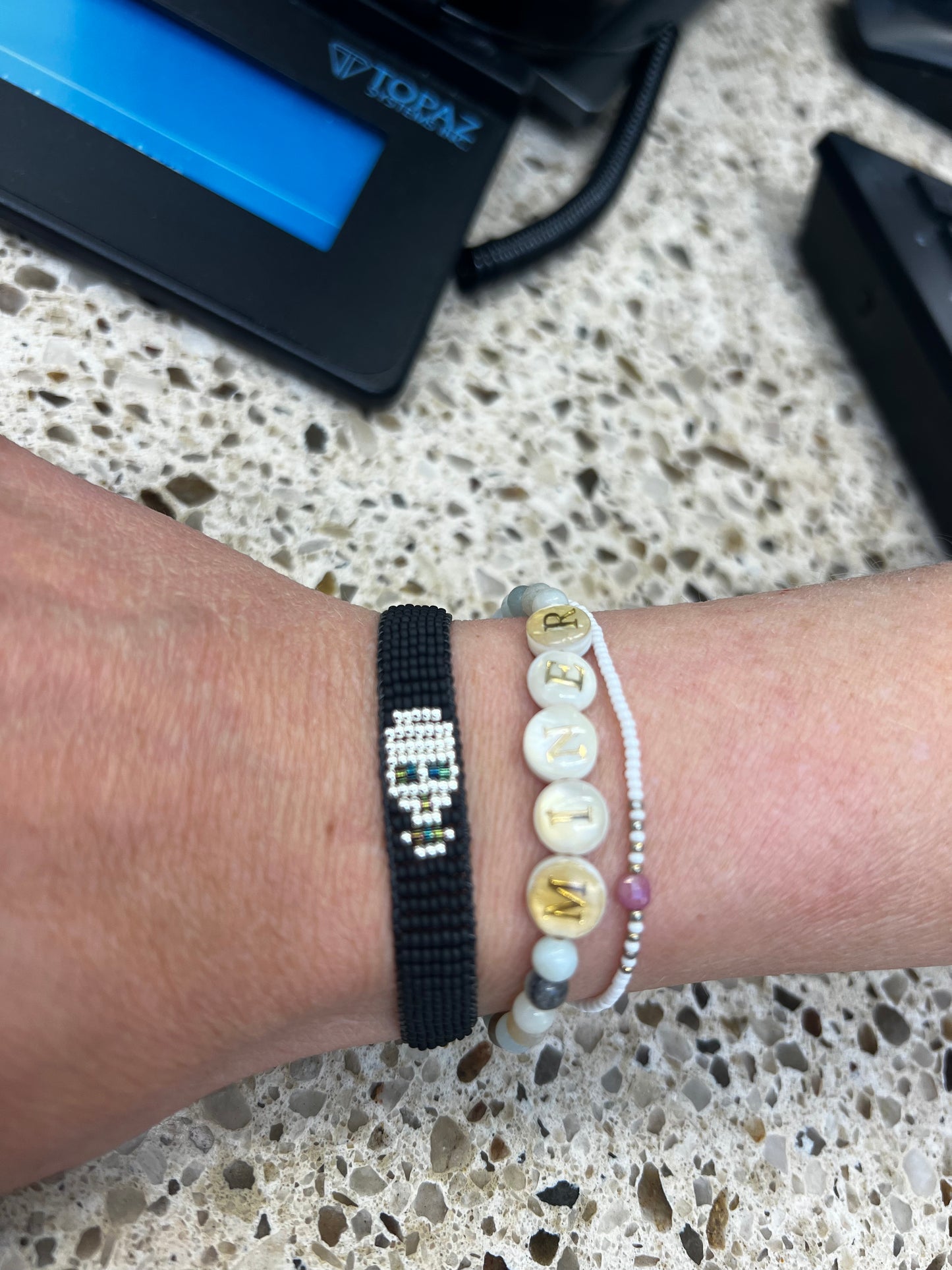 Skull Seed Bead Bracelet