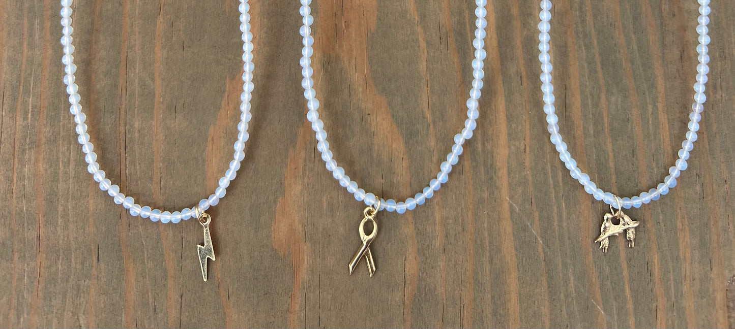 Kissing Birds Opalite Necklace