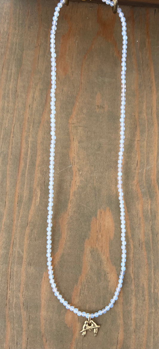 Kissing Birds Opalite Necklace