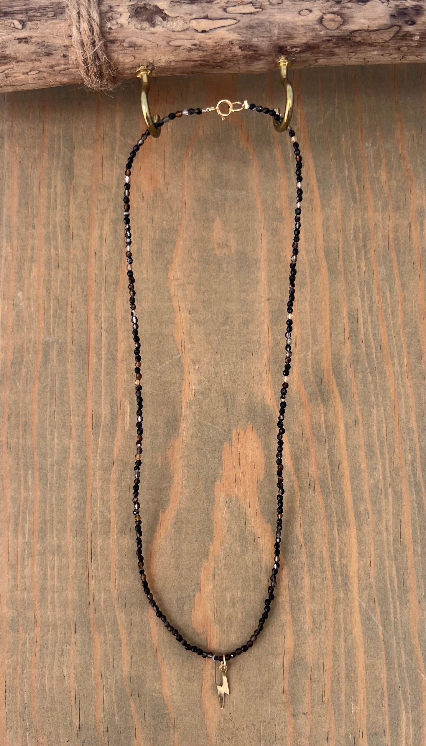 Lightning Bolt Smoky Quartz Necklace