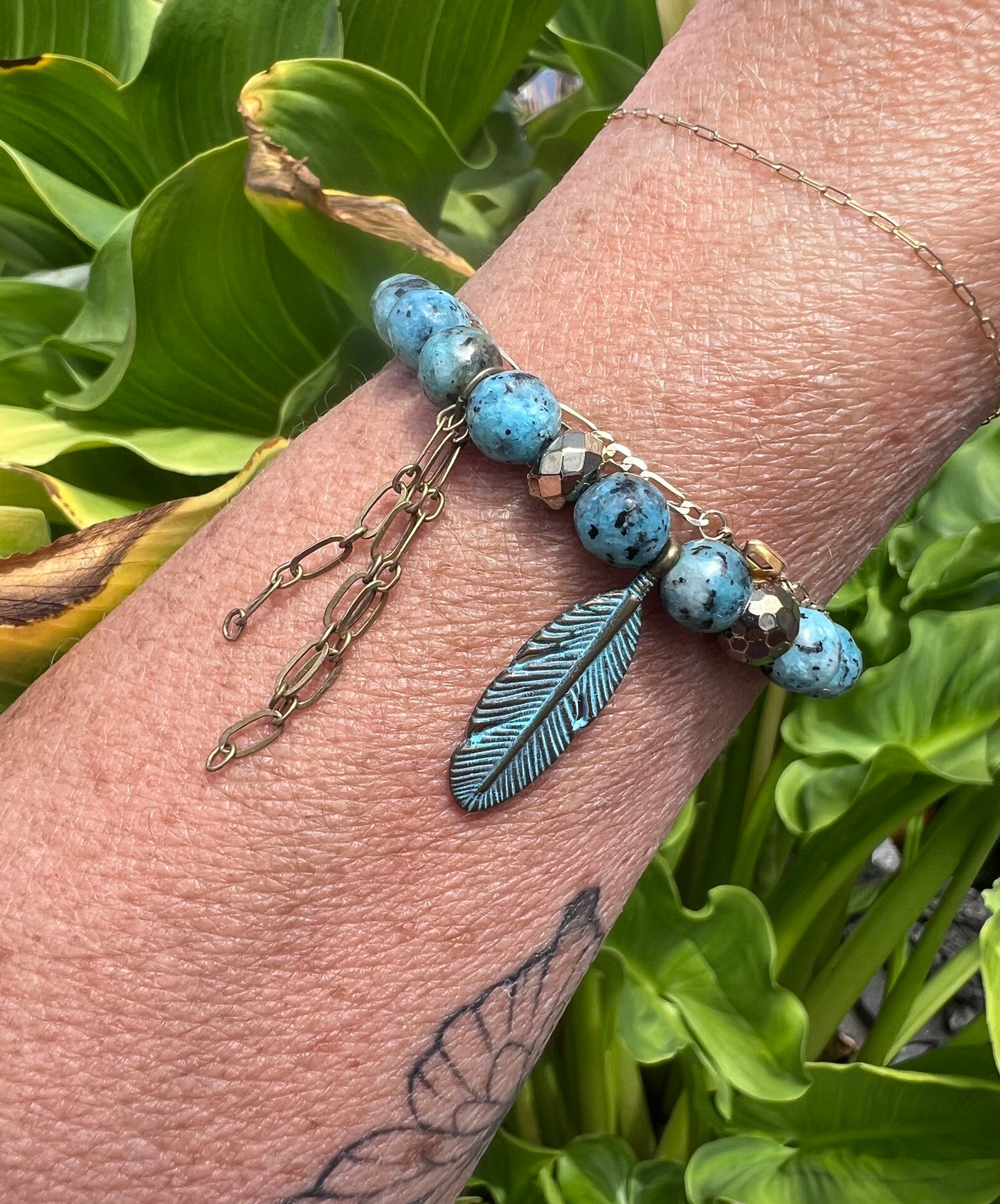 Turquoise Leaf Dangler