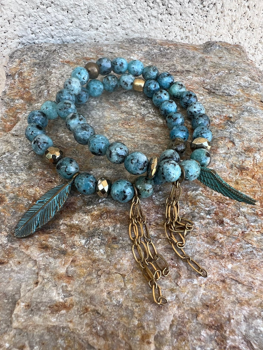 Turquoise Leaf Dangler