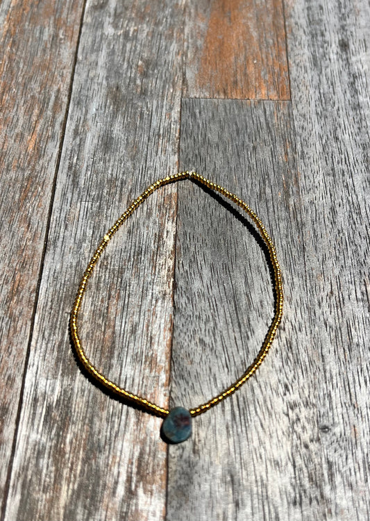 Ruby Zoisite 24 Karat Beaded Bracelet