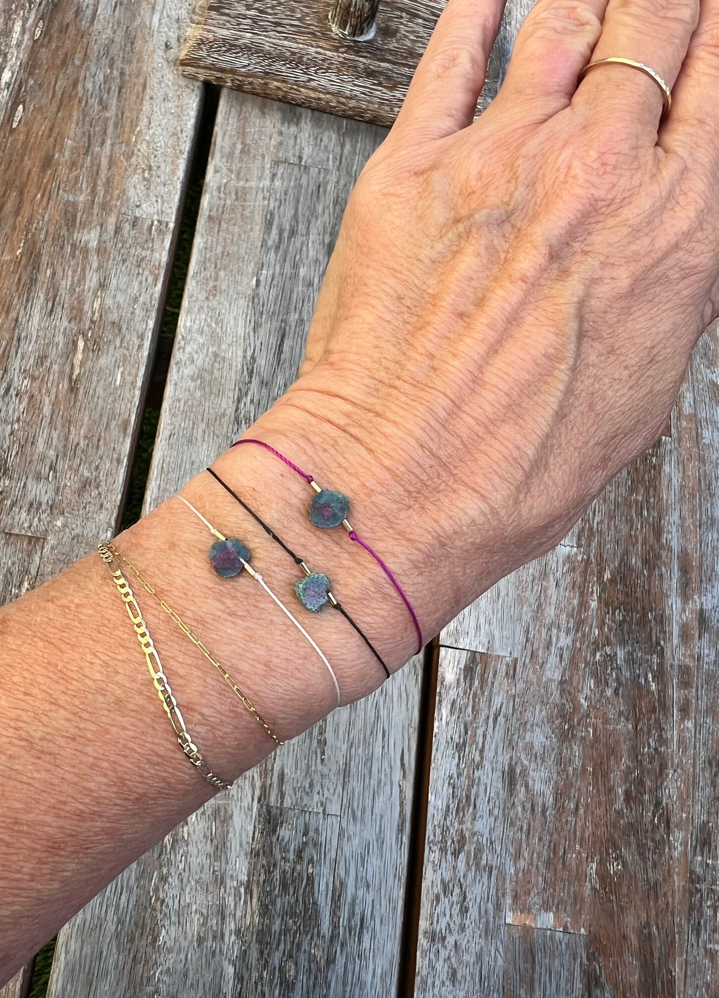 Ruby Zoisite Adjustable Bracelet