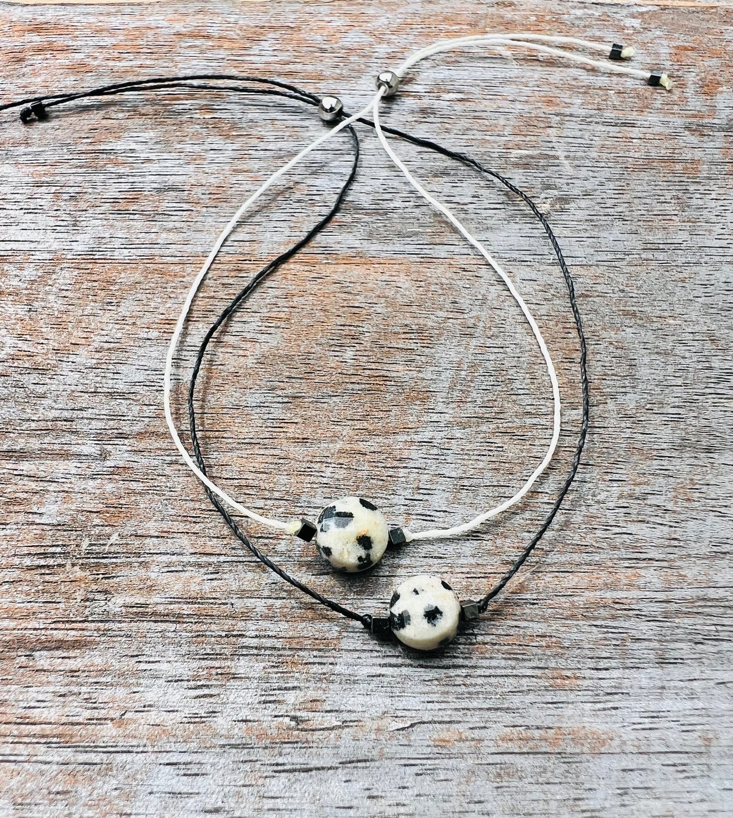Dalmatian Jasper Adjustable Bracelet