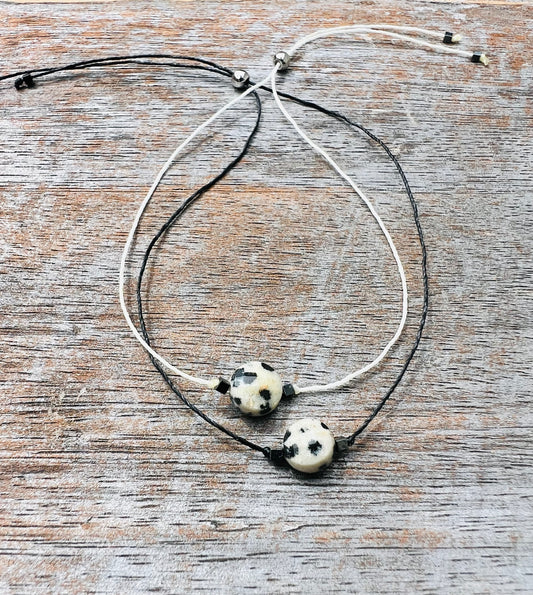 Dalmatian Jasper Adjustable Bracelet