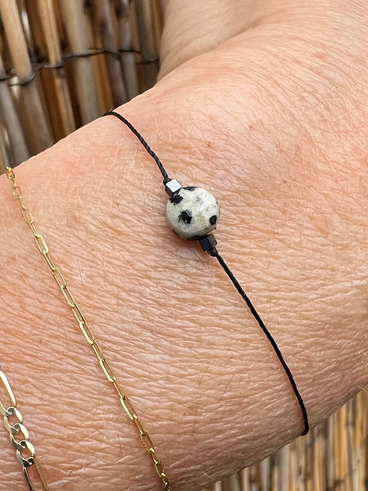 Dalmatian Jasper Adjustable Bracelet